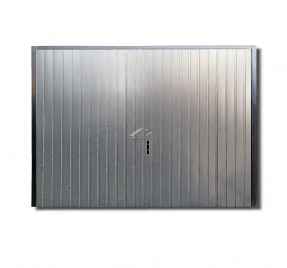 Uchylna brama do muru 3x2m - ocieplenie, kolor srebrny aluminiowy RAL 9006