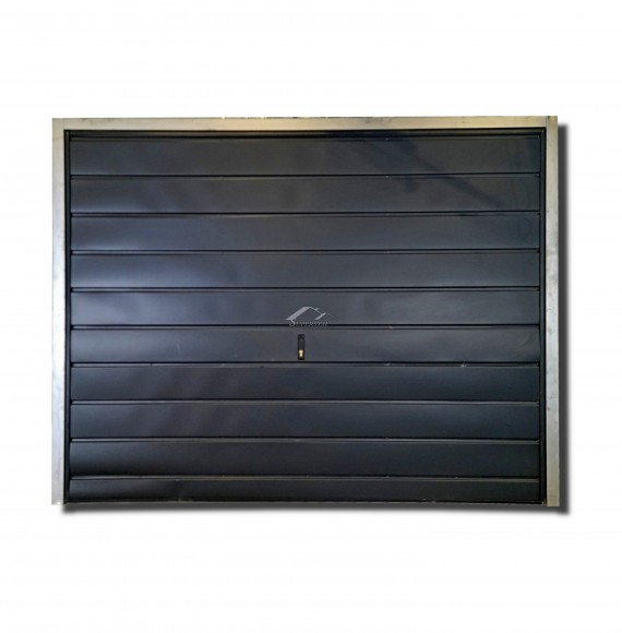 Uchylna brama do muru 2,2x2,5m - panel poziomy szeroki, kolor grafit RAL 7016