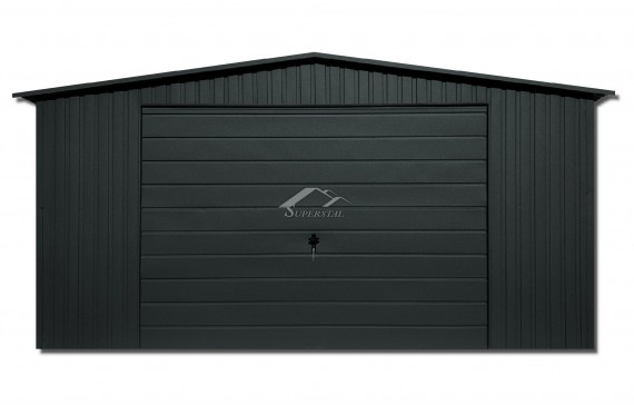 Garaż LUX 5x7 - dwuspadowy dach, brama uchylna