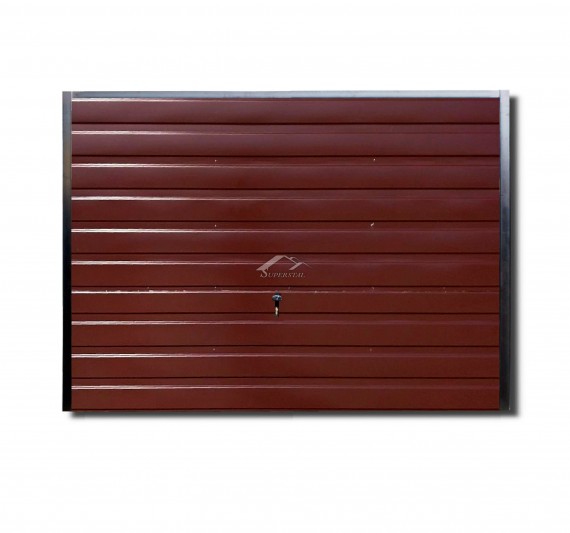 Uchylna brama do muru 3x2m - panel poziomy szeroki, ocieplenie, kolor bordowy RAL 3011